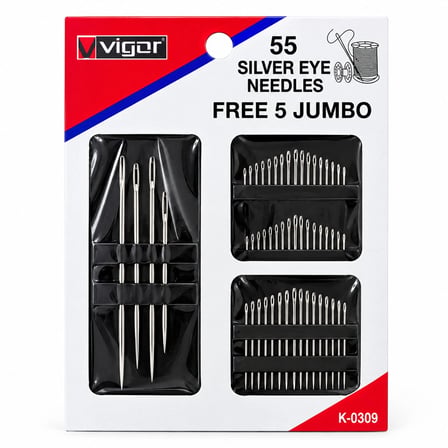 Yorgan İğne 55pcs Free 5 Jumbo İğne Seti 5 Yorgan + 50 Dikiş İğnesi Seti Bx40