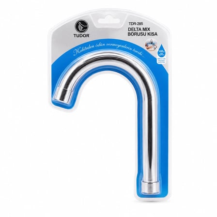 Kuğu Evye - Lavabo Kısa Delta Mix Batarya Borusu Krom Kaplama - Vakumlu - Süzgeçli Uç Bx40