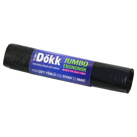 180 Adet Florex-619 Dökk Eco Jumbo Çift Yönlü  20pcs 80x110cm Çöp Torbası 9x20=180 Bx40