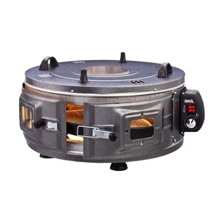 Gross Yuvarlak Davul Fırın Standart Ayarlanabilir Termostat = 50°c-320°c 1300w - 53cm Alüminyum Tepsi Ön - Üst Gözetleme Camı Bx40