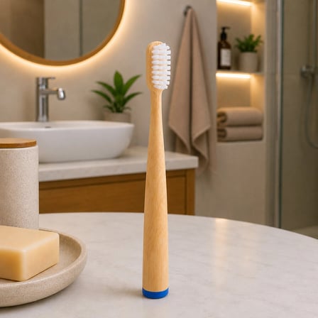 Ahşap - Bambu Mavi Sap - Ayaklı Diş Fırçası Bx40