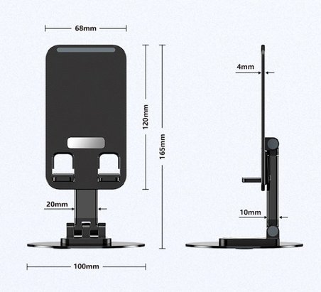 Katlanabilir Telefon Tutucu Stand Yuvarlak Tabanlı Bx40