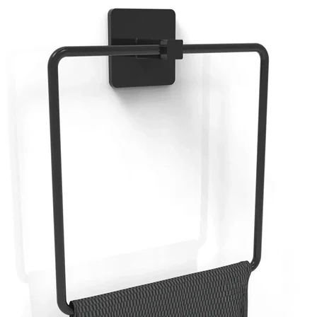 Kendiliğinden Yapışkanlı Siyah Paslanmaz Metal Kare Havluluk Bx40