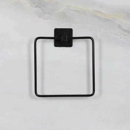 Kendiliğinden Yapışkanlı Siyah Paslanmaz Metal Kare Havluluk Bx40