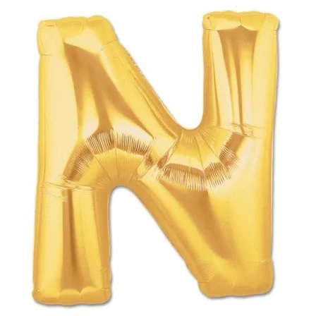 N Harf Folyo Balon Altın Renk  40 İnç Bx40