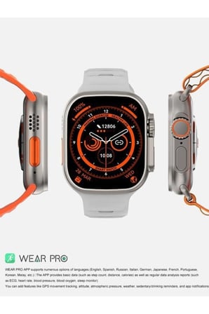49mm Ekranlı GPS ve NFC Özellikli Suya Dayanıklı Akıllı Saat, Nabız ve Uyku Takibi ile Sesli Görüşme