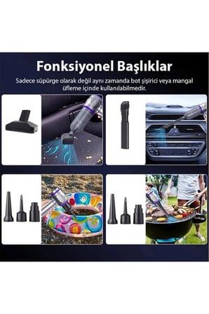 Araç İçi Süpürge - Diğer Özellikler: ŞARJLI, Özellik: Vakumlu | Teknik Özellikleri ve Kullanım