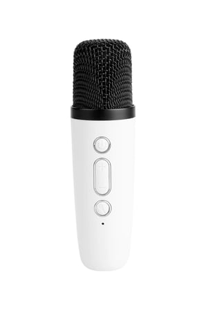 Karaoke Mikrofonlu Beyaz Bluetooth Hoparlör, Taşınabilir Müzik ve Eğlence Sistemi