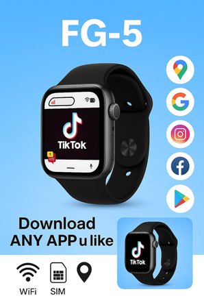 Akıllı Saat 5G SIM Destekli | Tüm Uygulamaları Yükleyebilme | WiFi GPS FG-5