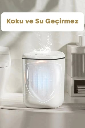 Akıllı Sensörlü Çöp Kovası 20L - UV Işık Antibakteriyel & Koku Geçirmez Otomatik Mutfak Ofis Banyo Kovası