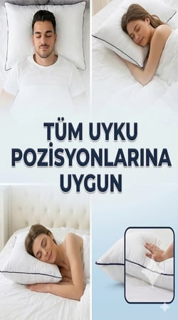 Nano Jel Lüks Yastık 2'li Set 50x70cm 1200gr Pamuklu Kumaş