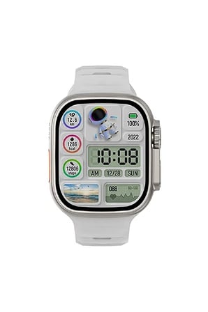 Beyaz 49 mm Akıllı Saat, GPS ve NFC Özellikli, Sesli Görüşme ve Uyku Takibi Fonksiyonlu