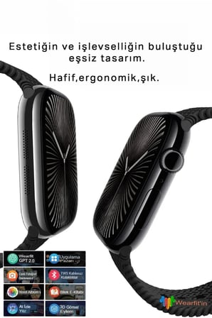 Akıllı Saat | 2.02" AMOLED Ekran | GPS ve Nabız Sensörü | Uyku Takibi | Suya Dayanıklı Gri Model