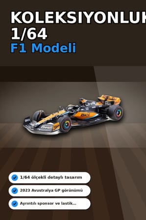 Oscar Piastri 1/64 McLaren MCL60 Diecast Model Araba - 2023 Avustralya GP, Koleksiyonluk BX-313342
