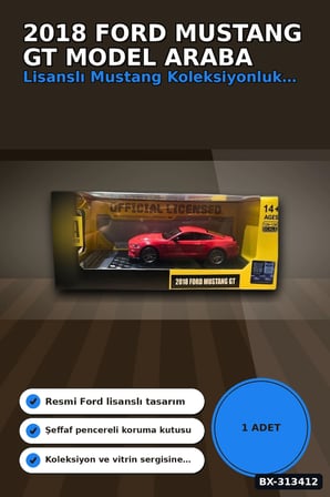 Detayli 1/32 Olcek 2018 Ford Mustang GT Kirmizi Kasik Model Araba Vitrin Icin 1 Adet BX-313412