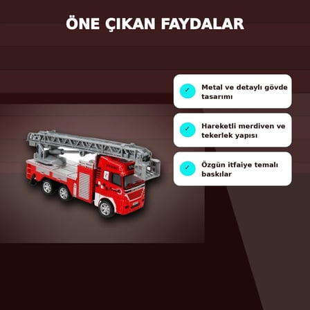 11,5 cm Die-Cast Metal Model Araç - Eco Lounge Serisi - İtfaiye, Tanker veya Kurtarıcı Seçeneği
