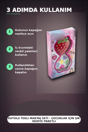 Kutulu Tekli Makyaj Seti - Çocuklar Için Şık Hediye Paketli Kozmetik Oyun Seti BX-313421