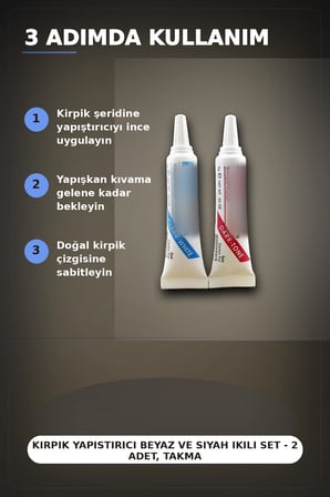 Kirpik Yapistirici Beyaz Ve Siyah Ikili Set - 2 Adet, Takma Kirpik Yapistiricisi BX-313427