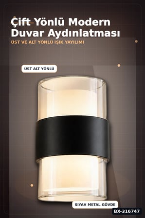 LED Duvar Apliği 12W 3200K Gün Işığı IP54 Dış Mekan Bahçe Aydınlatması BX-316747