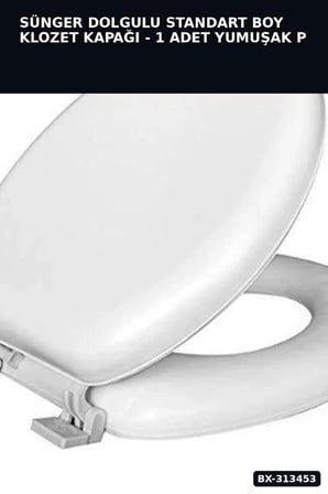 Sünger Dolgulu Standart Boy Klozet Kapağı - 1 Adet Yumuşak Puf Banyo Aksesuarı BX-313453