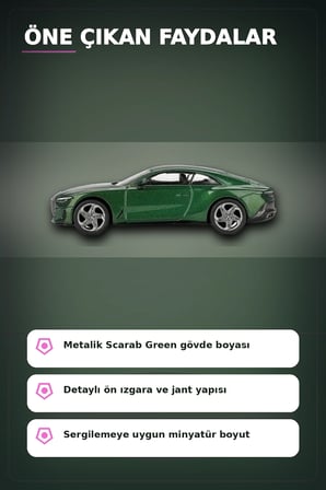 Yeşil Renkli 1/64 Ölçek Bentley Batur Diecast Model Araba - Koleksiyonluk Tekli Paket BX-313340