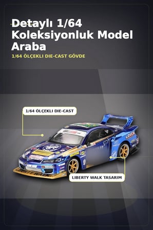 LBWK Formula Drift 1/64 Nissan S15 Silvia Model Araba - Liberty Walk Replica BX-313402