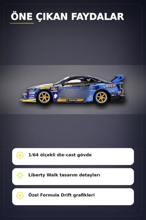 LBWK Formula Drift 1/64 Nissan S15 Silvia Model Araba - Liberty Walk Replica BX-313402