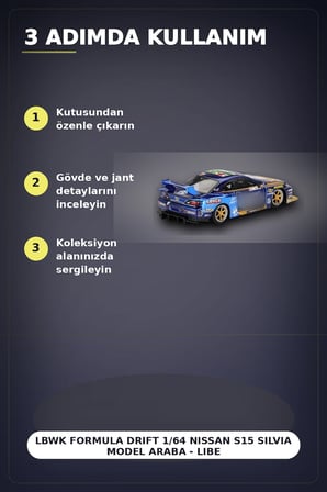 LBWK Formula Drift 1/64 Nissan S15 Silvia Model Araba - Liberty Walk Replica BX-313402