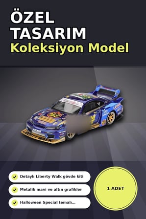 Halloween Temalı 1/64 Nissan S15 Silvia Diecast Model Araba, Koleksiyonluk Parça BX-313404