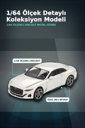 1/64 Ölçekli Metal Diecast Model Bentley Batur Bonneville Pearl Araba Koleksiyon BX-313379