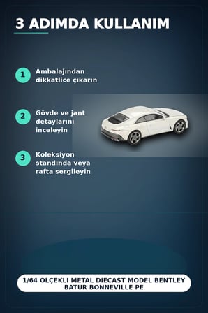 1/64 Ölçekli Metal Diecast Model Bentley Batur Bonneville Pearl Araba Koleksiyon BX-313379