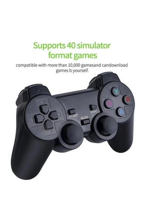 Kablosuz Çift Kollu Retro Oyun Kumandası, 32 GB Dahili Hafıza ile PC Uyumlu Siyah Gamepad