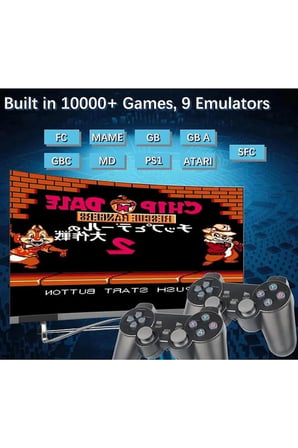 Kablosuz Çift Kollu Retro Oyun Kumandası, 32 GB Dahili Hafıza ile PC Uyumlu Siyah Gamepad