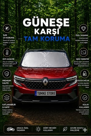Premium Büyük Boy Katlanır Oto Ön Cam Güneşliği Isı Yansıtıcı UV Otomobil Aksesuarı