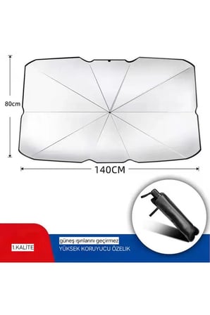Katlanabilir Araba Ön Cam Güneşlik Şemsiye 140x79 cm UV Koruyucu Oto Gölgelik 1 Adet