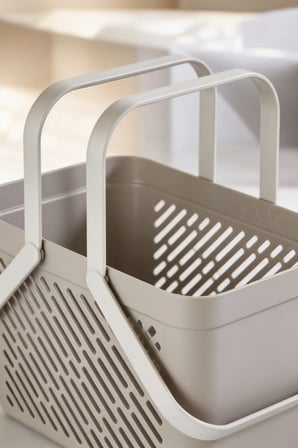 5'li Gri Kulplu Sepet Çok Amaçlı Mutfak Banyo Düzenleyici Organizer Seti