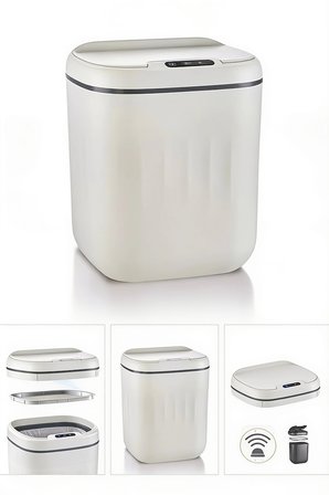 20 Litre Hareket Sensörlü Akıllı Çöp Kovası Beyaz