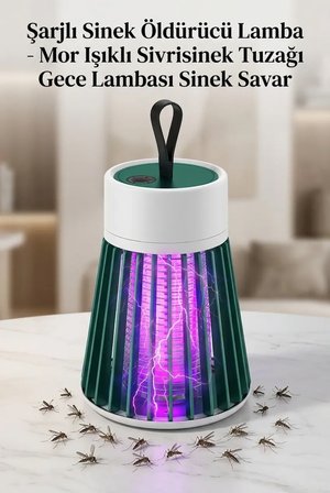 Kullanışlı Mor Işıklı Sineksavar Lamba Şarjlı Tek Tuşlu Koruyucu Gövdeli Ürün Modeli