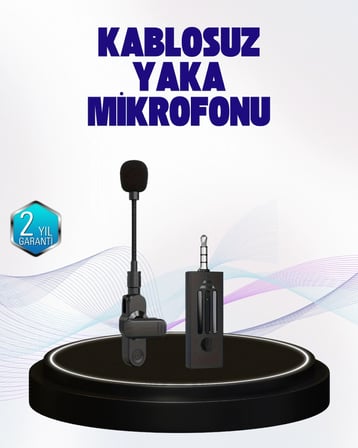 360 Derece Ses Algılamalı Type C Şarjlı Yaka Mikrofonu