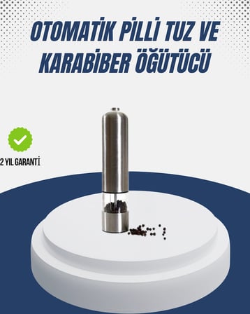 Otomatik Baharat Değirmeni Paslanmaz Gövde Ergonomik Tasarım