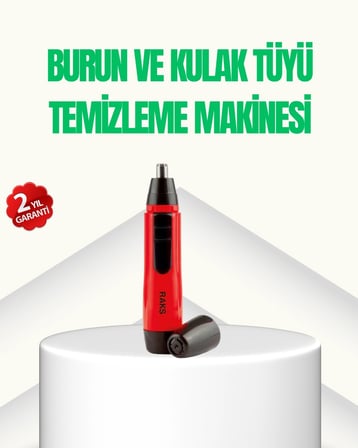 Kulak Burun Tüy Temizleme Makinası Pilli Kırmızı Ergonomik