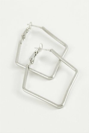 Dörtgen Halka Küpe 7,5 cm