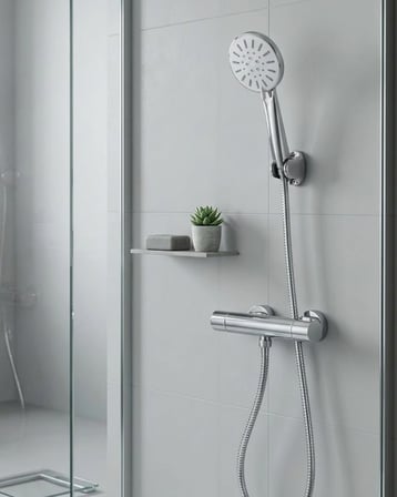 Çok Fonksiyonlu 4 Modlu El Duşu Başlığı Krem Duş Seti Spiral Hortumlu