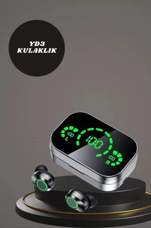 7 Kordonlu Akıllı Saat Ve Aynalı Bluetooth Kulaklık Powerbank Dijital Göstergeli