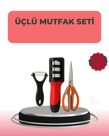 3 Parçalı Çok Fonksiyonlu Mutfak Makas Seti – Paslanmaz Çelik, Ergonomik Tasarım
