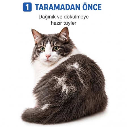 Kedi Köpek Tarağı - Evcil Hayvan Tüy Toplama Tarağı - Metal Uçlu