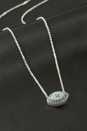 Oval Zirkon Taşlı Kolye