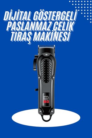 Profesyonel Saç Kesme Aleti Dijital Saç Sakal Tıraş Makinesi Uzun Ömürlü
