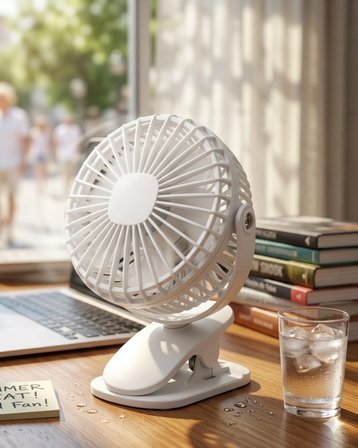 Şarjda ve Fişte Çalışabilen Portatif Mini Fan