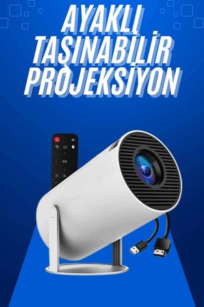Taşınabilir Projeksiyon Ayaklı Projektör Android Uyumlu HDMI Girişli